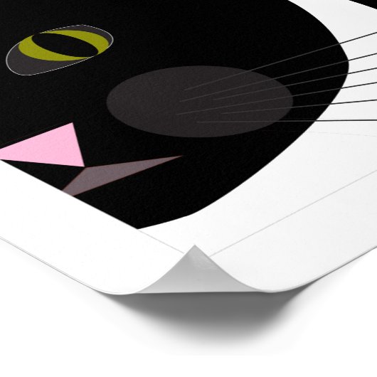 Stray Cat | Abstrakte Kunst | Schwarz, Grau und We Poster (Ecke)