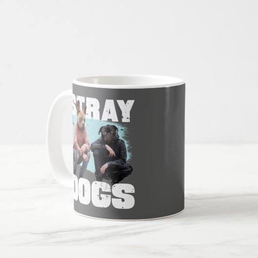 STRAY HUNGS FUNNY LEUTE MIT HUNDERKOPFEN KAFFEETASSE (Vorderseite Links)