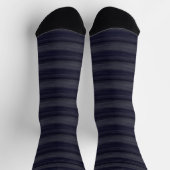 Streaky Blue and Gray Stripe Socken (Oben)