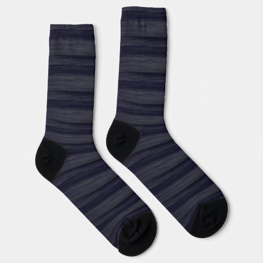 Streaky Blue and Gray Stripe Socken (Rechts)