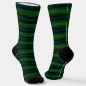 Streaky Blue and Green Stripe Socken (Gewinkelt)