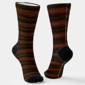 Streaky Cedar Red and Dark Mustard Yellow Strip Socken (Gewinkelt)
