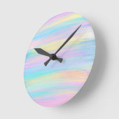 Streaky Paint Stripes Multicolor Runde Wanduhr (Winkel)