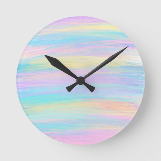 Streaky Paint Stripes Multicolor Runde Wanduhr (Vorderseite)
