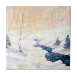 Stream in einer Schneewinterlandschaft (Weihnachts Fliese