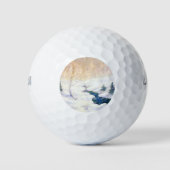 Stream in einer Schneewinterlandschaft (Weihnachts Golfball (Vorderseite)
