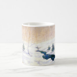Stream in einer Schneewinterlandschaft (Weihnachts Kaffeetasse