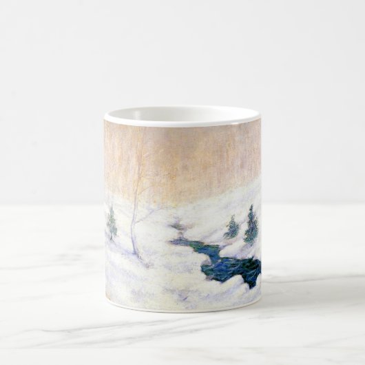 Stream in einer Schneewinterlandschaft (Weihnachts Kaffeetasse (Mittel)