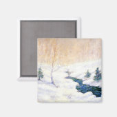 Stream in einer Schneewinterlandschaft (Weihnachts Magnet (Vorderseite/Rückseite)