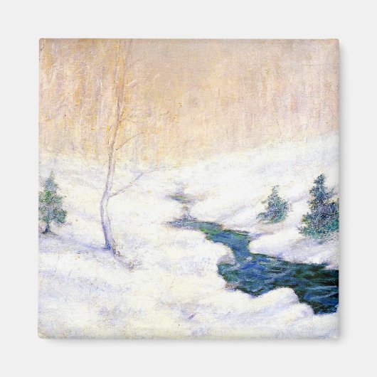 Stream in einer Schneewinterlandschaft (Weihnachts Magnet (Vorne)