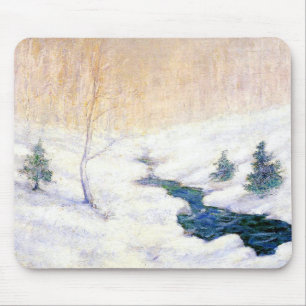Stream in einer Schneewinterlandschaft (Weihnachts Mousepad