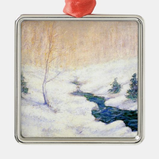 Stream in einer Schneewinterlandschaft (Weihnachts Ornament Aus Metall (Vorne)