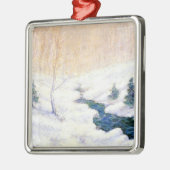 Stream in einer Schneewinterlandschaft (Weihnachts Ornament Aus Metall (Links)