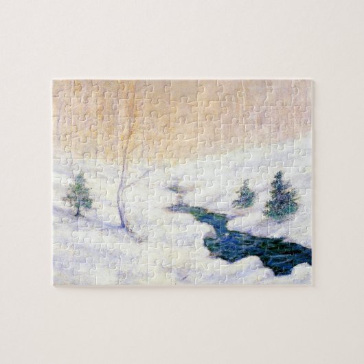 Stream in einer Schneewinterlandschaft (Weihnachts Puzzle (Horizontal)