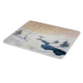 Stream in einer Schneewinterlandschaft (Weihnachts Schneidebrett (Ecke)
