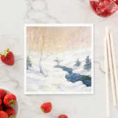 Stream in einer Schneewinterlandschaft (Weihnachts Serviette (Beispiel)