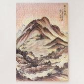 Stream und bergige koreanische Joseon Dynastie Fol Puzzle (Vertikal)