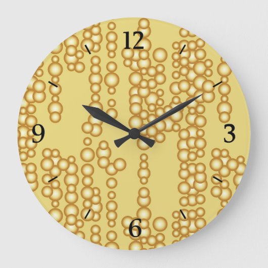 Stream von goldenen Blasen Große Wanduhr (Vorderseite)