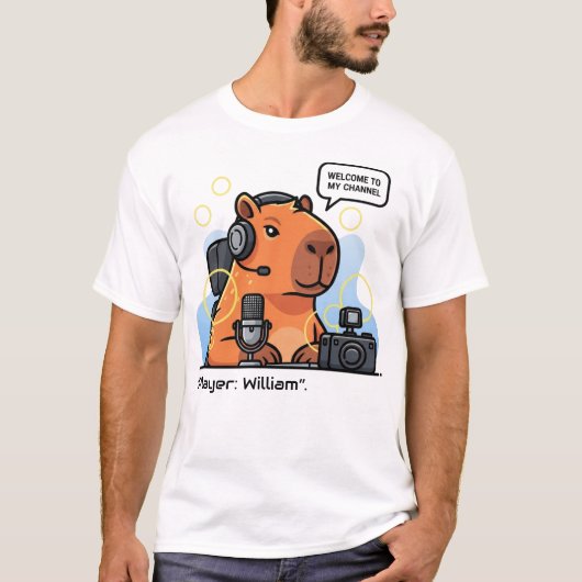 Streamer Capybara T-Shirt – Personalized Gamer App (Vorderseite)