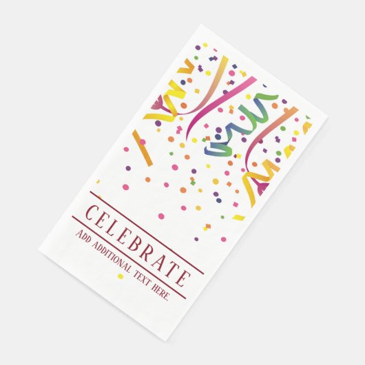 Streamer, Confetti und Feiern Serviette (Ecke)