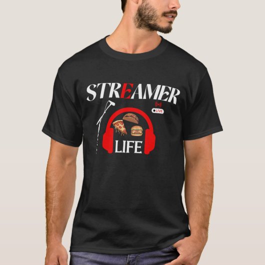 Streamer Life: Streams & Snacks T-Shirt (Vorderseite)