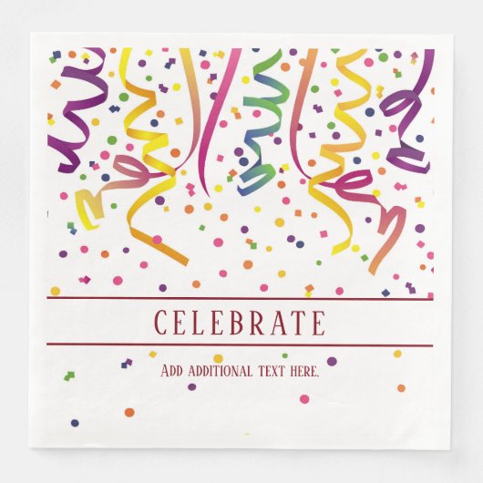 Streamer und Confetti Paper Napkin Serviette (Vorderseite)