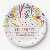 Streamer und Confetti-Papierplatte Pappteller (Vorderseite)