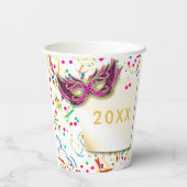 Streamers & Confetti Silvester-Party Pappbecher (Rückseite)