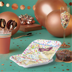 Streamers & Confetti Silvester-Party Pappteller