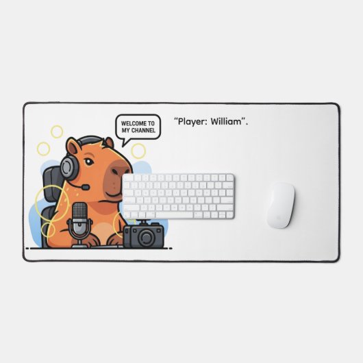 Streaming Capybara – Cute Gamer Streamer Schreibtischunterlage (Tastatur & Maus)