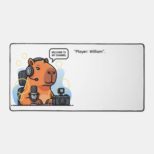 Streaming Capybara – Cute Gamer Streamer Schreibtischunterlage (Vorderseite)
