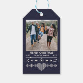 Streaming Music Blue Player Weihnachten Foto Geschenkanhänger (Vorderseite)