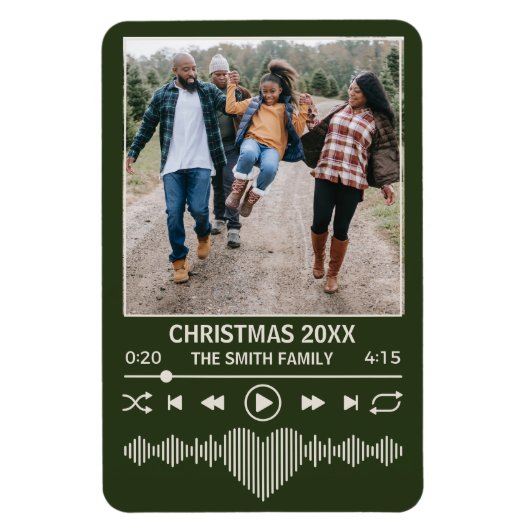 Streaming Music Green Player Foto Weihnachten Magnet (Vertikal)