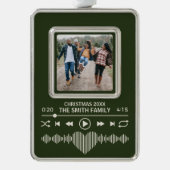 Streaming Music Player Green Foto Holiday Rahmen-Ornament Silber (Vorderseite)