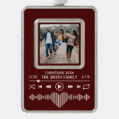 Streaming Music Player Red Foto Holiday Rahmen-Ornament Silber (Vorderseite)