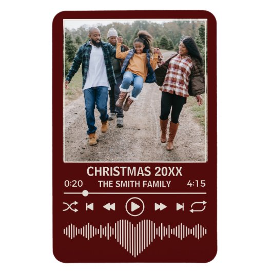 Streaming Music Red Player Foto Weihnachten Magnet (Vertikal)