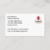 Streaming Podcast Studio Radio Show Visitenkarte (Rückseite)