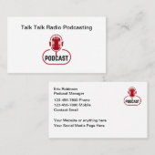 Streaming Podcast Studio Radio Show Visitenkarte (Vorne/Hinten)