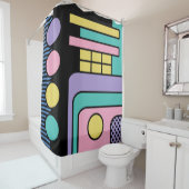 Streamline Moderne Retro Style Geometric Design Duschvorhang (Beispiel)