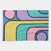 Streamline Moderne Retro Style Geometric Design Geschirrtuch (Horizontal)