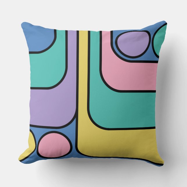 Streamline Moderne Retro Style Geometric Design Kissen (Vorderseite)