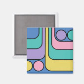 Streamline Moderne Retro Style Geometric Design Magnet (Vorderseite/Rückseite)