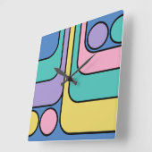 Streamline Moderne Retro Style Geometric Design Quadratische Wanduhr (Winkel)