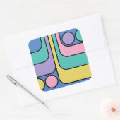 Streamline Moderne Retro Style Geometric Design Quadratischer Aufkleber (Umschlag)