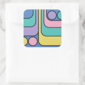 Streamline Moderne Retro Style Geometric Design Quadratischer Aufkleber (Tasche)