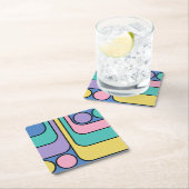 Streamline Moderne Retro Style Geometric Design Rechteckiger Pappuntersetzer (Vor Ort)