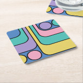Streamline Moderne Retro Style Geometric Design Rechteckiger Pappuntersetzer (angewinkelt)