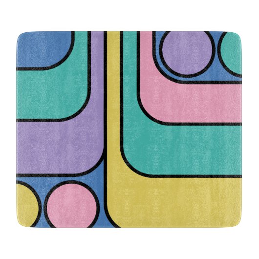 Streamline Moderne Retro Style Geometric Design Schneidebrett (Vorderseite)