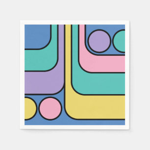Streamline Moderne Retro Style Geometric Design Serviette