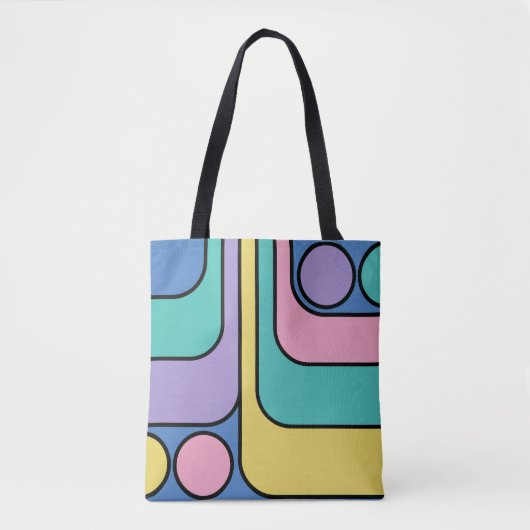 Streamline Moderne Retro Style Geometric Design Tasche (Vorderseite)